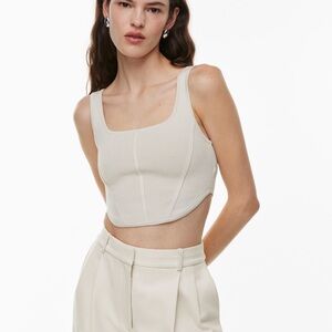 Babaton Matte Pearl Bustier Crop Top XS